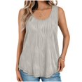 thumbnail image 1 of Aofany Summer Womens Tank Tops U Neck Casual Flowy Sleeveless Shirts Textured Loose Basic Tops for Women, 1 of 9