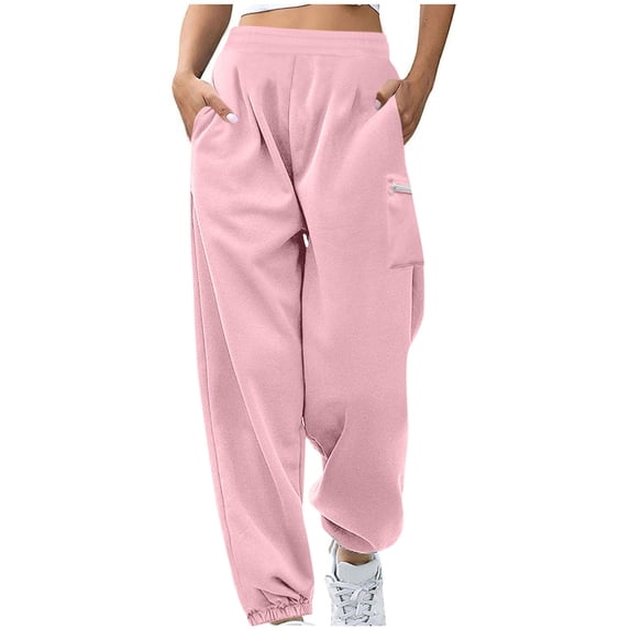 Aofany Sweatpants Women Elastic Waist Solid Color Plus Size Joggers for Women Athletic Running Sweat Pants