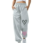 Aofany Sweatpants for Women with Pockets Elastic Waist Drawstring Pants Joggers Pants Casual Soft Sweatpants Lounge Pants on Clearance