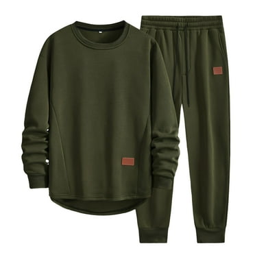 Aofany Sweatsuits for Men 2 Piece Sweatshirt And Sweatpants Set Plus Size Winter Fleece Hooded Plush Casual Tracksuit