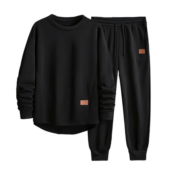 Aofany Sweatsuits for Men 2 Piece Sweatshirt And Sweatpants Set Plus Size Winter Fleece Hooded Plush Casual Tracksuit