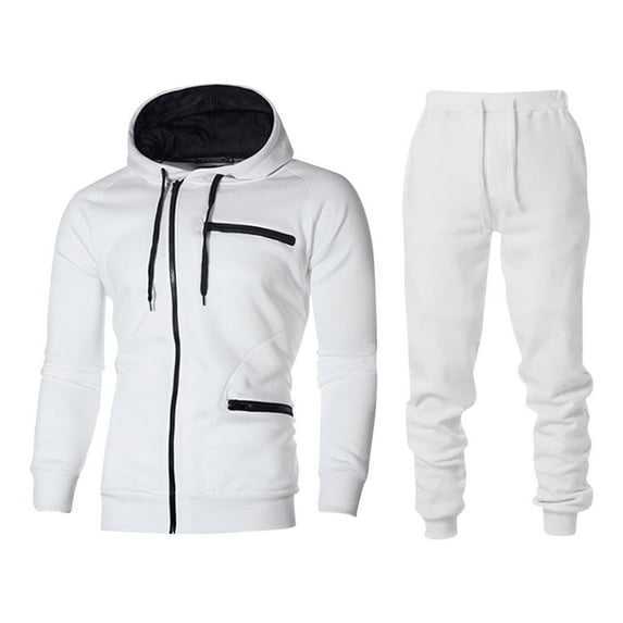 Aofany Sweatsuits for Men Zip Up Hooded Sweatshirt Running Sweatpant Set Casual Men's 2 Piece Tracksuit Soft Lightweight Outfit Set
