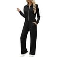 thumbnail image 1 of Aofany Sweatsuits for Women 2 Piece Outfits Full Zip Sweatshirt and Wide Leg Sweatpants Tracksuit Jogger Sets, 1 of 7