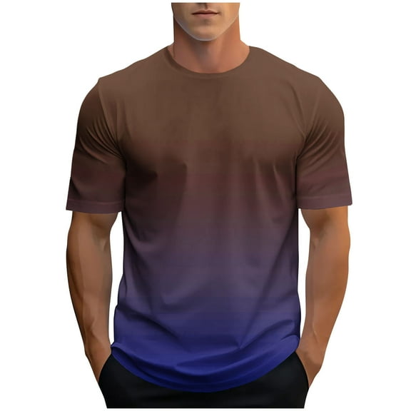 Aofany T-Shirts For Men Men's Tshirts Men Gradient Crew Neck Short Sleeve Summer Casual Tees Tops Mens T Shirt
