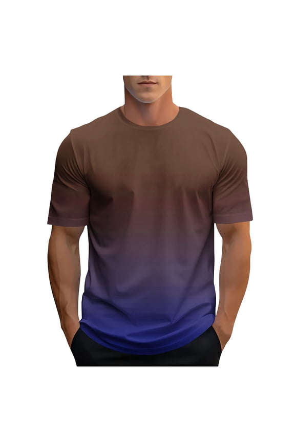 T-Shirts For Men Men's Tshirts Men Gradient Crew Neck Short Sleeve Summer Casual Tees Tops Mens T Shirt