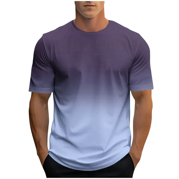 Aofany T-Shirts For Men Men's Tshirts Men Gradient Crew Neck Short Sleeve Summer Casual Tees Tops Mens T Shirt
