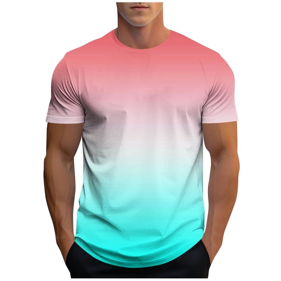 Aofany T-Shirts For Men Men's Tshirts Men Gradient Crew Neck Short ...