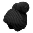 thumbnail image 1 of Aofany Toddler Baby Girls Boys Winter Hats with Double Poms, Soft Thick Warm Ribbed Chunky Cable Knit Hats Skull Caps, 1 of 4