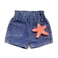 thumbnail image 1 of Aofany Toddler Baby Girls Demin Shorts Summer Cartoon Jeans Shorts Elastic Waist Casual Short Pants for 1-8 Years Old, 1 of 4