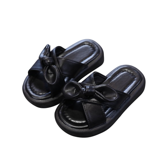 Aofany Toddler Baby Girls Slippers Cute Fashion Solid Color Bow Non-slip Soft Sole Beach Sandals Home Slippers