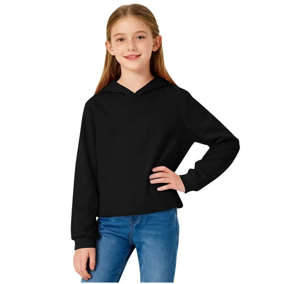 Aofany Toddler Boys and Girls Sweatshirts Cute Hoodies/Crewneck Solid Color Long Sleeves Pullover Top Kids Clothes, 3-15 Years