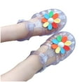 thumbnail image 1 of Aofany Toddler Girls Sandals Jelly Sandals Rubber Sole Closed Toe Princess Flat Flower Summer Beach Roman Shoes, 1 of 6
