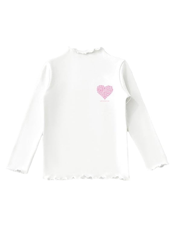 Toddler Girls Tops Long Sleeve High Neck T Shirt Casual Tees Solid Clothes 0-13Y