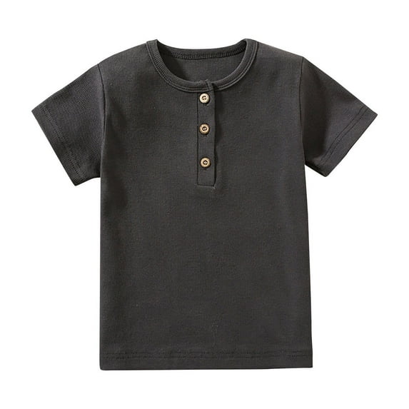 Aofany Toddler Kids Girls And Boys T-shirt Casual Comfortable Cotton Short Sleeve Top Solid Color Round Neck Summer Tee Blouse