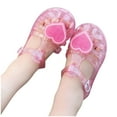 thumbnail image 1 of Aofany Toddler Shoes Baby Girls Cute Love Jelly Colors Hollow Out Non-slip Soft Sole Beach Roman Sandals, 1 of 8
