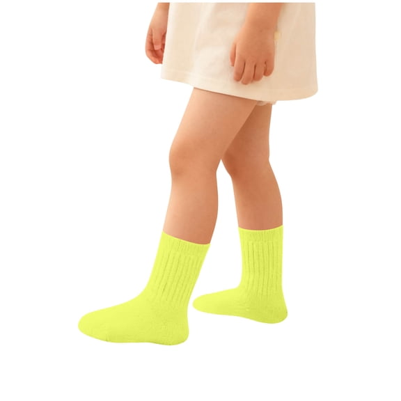 Aofany Toddler Socks Girls And Boys Solid Color Non-Slip Socks For 1-8T Comfortable Mid-calf Socks for Kids Boys Girls