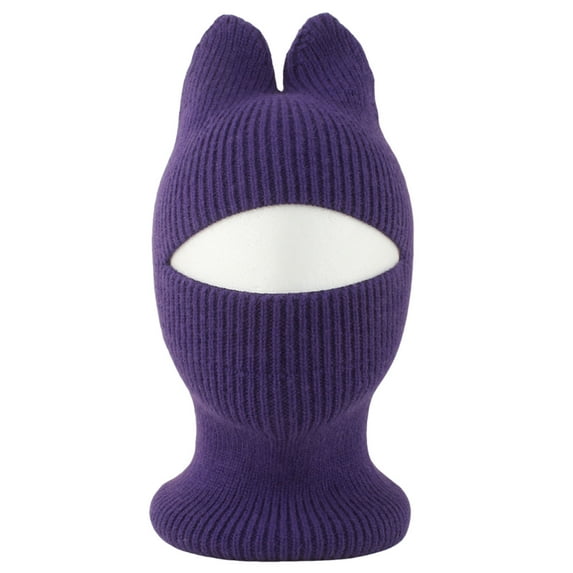 Aofany Toddler Winter Hat Baby Balaclava 2 in 1, Fleece Lined Knitted Beanie with Face Mask, Ear Flaps & Cat Ears