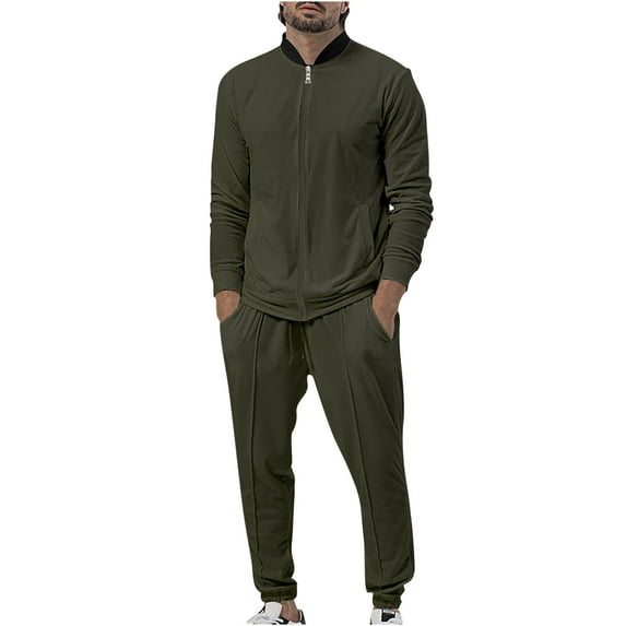 Aofany Tracksuit Mens 2 Piece Set Zipper Jacket with Drawtsring Jogger Sweatpants Sweatsuits Outfits Casual 2024 Fashion Lounge Set