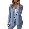 thumbnail image 1 of Aofany Two Piece Sets for Women Dressy Long Sleeve Button Blazer Jacket and Straight Leg Pants Suit Buisness Casual Outfits, 1 of 7