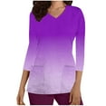 thumbnail image 1 of Aofany V-Neck Scrubs Tops for Women Soft Stretch Wrinkle-Resist Medical Nursing Uniform with 2 Pockets Comfortable Lightweight Working Uniform 3/4 Sleeve Gradient Blouse, 1 of 1
