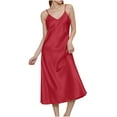 thumbnail image 1 of Aofany V Neck Silk Nightgowns for Women Sexy Satin Chemise Lingerie Sleepwear Silk Slip Nightdress Elegant Spaghetti Strap Midi Dress, 1 of 6