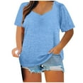 thumbnail image 1 of Aofany V-Neck T-shirts for Women Plus Size Short Sleeve Tunic Tops Summer Casual Womens Blouse, 1 of 5