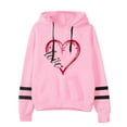 thumbnail image 1 of Aofany Valentine's Day Shirts for Womens Long Sleeve Hoodie Sweatshirt Letters Heart Printed Hooded Pullover Tops Blouse, 1 of 3