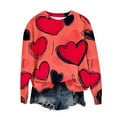 thumbnail image 1 of Aofany Valentine's Day Sweatshirt Women, Heart Print Sweatshirt, Crew Neck Long Sleeve Sweatshirts Ladies Casual Valentines Day Printed Long Sleeved Round Neck Tops, 1 of 4