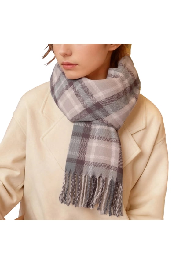 Winter Womens Scarf, Big Coloured Checked Soft Thick Warm Scarves Rainbow