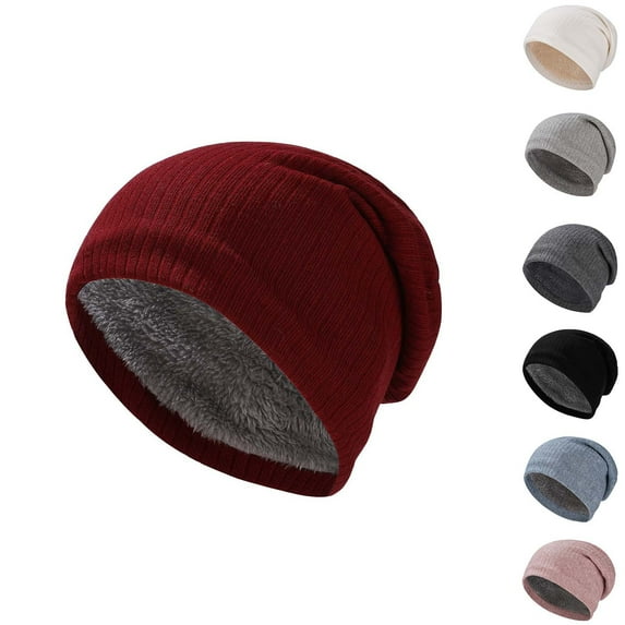 Aofany Women Fleece Lined Knit Beanie Hat Winter Hats for Women Men Soft Slouchy Warm Beanie Hat