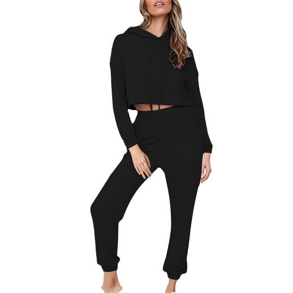 Aofany Women Jogger Outfit Matching Sweat Suits Long Sleeve Hooded Sweatshirt Sweatpants 2 Piece Workout Sports Tracksuit