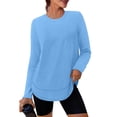thumbnail image 1 of Aofany Women Long Sleeve Tops Fall T Shirts Fashion Crewneck Loose Solid Color Tunics Top Trendy Ladies Lightweight Pullover Tops Blouses, 1 of 8