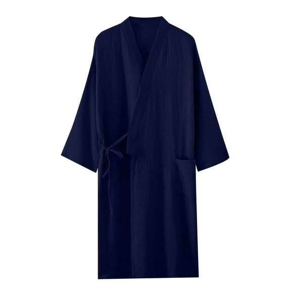 Aofany Women Mid Length Robes Kimono Bathrobe Lightweight Soft Sleepwear V-neck Casual Ladies Loungewear Nightgown