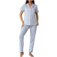 thumbnail image 1 of Aofany Women Pajamas Set Short Sleeve Sleepwear Button Down Nightwear Soft Lounge Sets, 1 of 6