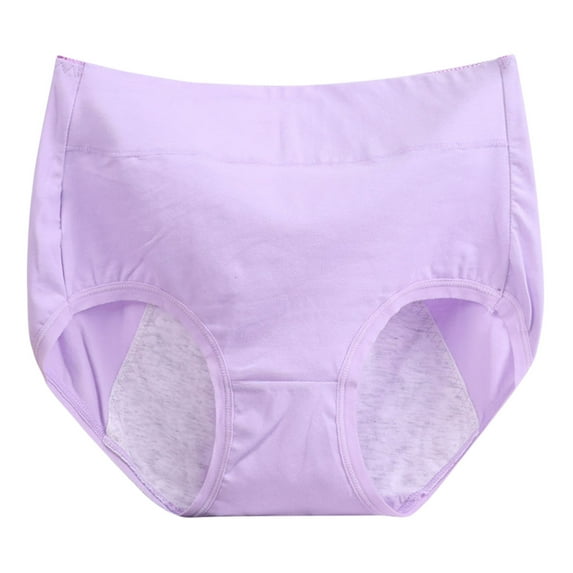 Aofany Women Plus Size Comfortable Breathalbe Panties Leak Proof Menstrual Period Underwear Solid Color Everyday Briefs
