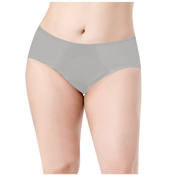 Aofany Women Plus Size Comfortable Breathalbe Panties Leak Proof Menstrual Period Underwear Solid Color Everyday Briefs