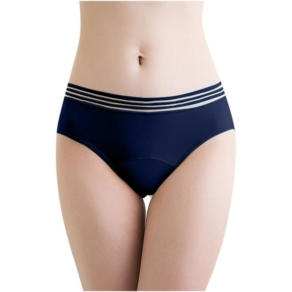 Aofany Women Plus Size Comfortable Breathalbe Panties Leak Proof Menstrual Period Underwear Solid Color Everyday Briefs