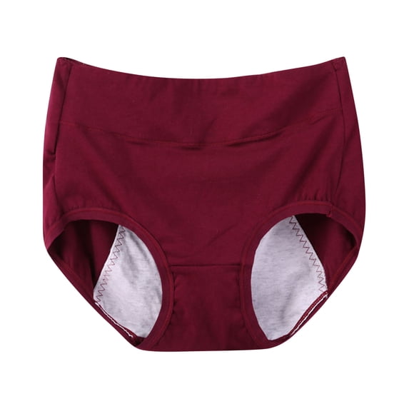 Aofany Women Plus Size Comfortable Breathalbe Panties Leak Proof Menstrual Period Underwear Solid Color Everyday Briefs