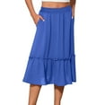 thumbnail image 1 of Aofany Women Plus Size Long Midi Skirts Elastic High Waist A Line Ruffle Swing Beach Midi Skirt, 1 of 8