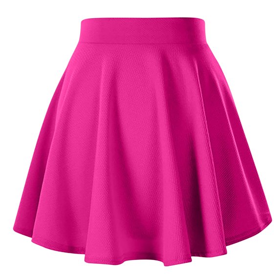 Women Plus Size Pleated Skirt Casual Fashion Solid Color Mini Skirt High Waist Knitting Cotton Short Skirt