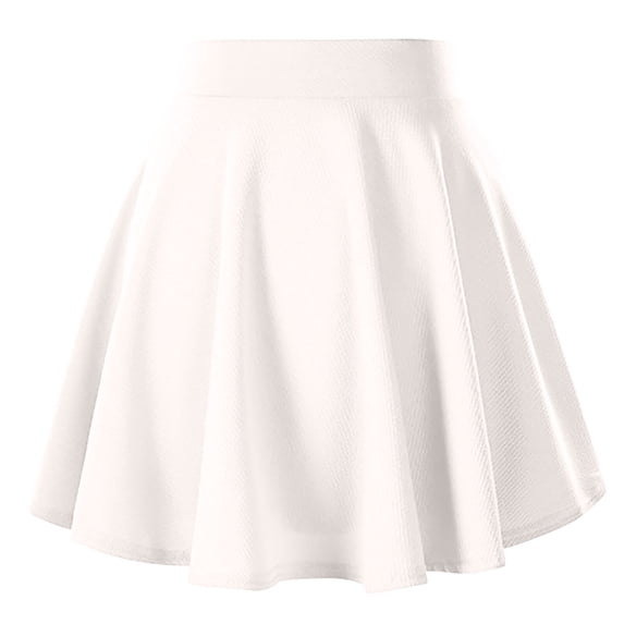 Women Plus Size Pleated Skirt Casual Fashion Solid Color Mini Skirt High Waist Knitting Cotton Short Skirt