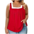 thumbnail image 1 of Aofany Women Plus Size Tank Tops Summer Casual Square Neck Sleeveless Blouse Shirts, 1 of 4