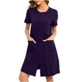 thumbnail image 1 of Aofany Women Short/Long Sleeve Ultra Soft Nightgown for Sleeping Nightshirt Pockets Loose Comfy Pajama Sleepwear Dress, 1 of 8