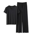 thumbnail image 1 of Aofany Women Short Sleeve Pajama Sets Comfort Modal Tops and Pants Pjs Set Super Soft Loungewear Two Piece Pajamas Set Sleepwear, 1 of 3