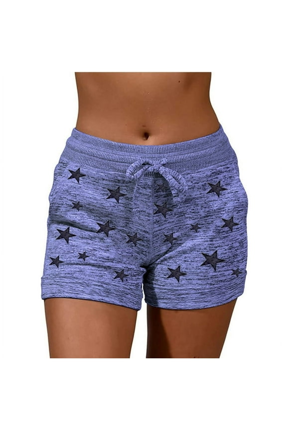 Women Shorts Fashion Women Drawstring Casual Pocket Loose Printed Sports Shorts Pants