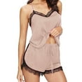 thumbnail image 1 of Aofany Women Sleepwear Sleeveless Strap Nightwear Lace Trim Satin Cami Pajama Sets, 1 of 4