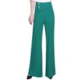 thumbnail image 1 of Aofany Women Stretch Pants Casual Work Lounge Pant Fashion Button Office High Waist Straight Wide Leg Trouser, 1 of 6