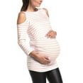thumbnail image 1 of Aofany Women T-Shirts Pregnant Womens Maternity Long Sleeve Crew Neck Stripes Tops T Shirt Breastfeeding Clothes Dailywear Pregnancy Clothes For Woman, 1 of 5