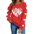 thumbnail image 1 of Aofany Women Valentine's Day Pullover Sweatshirts Heart Print Sweater Tops Long Sleeve Crewneck Shirts Fashion Loose Blouse Sweatshirt, 1 of 5