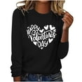 thumbnail image 1 of Aofany Women Valentine's Day Pullover Sweatshirts Heart Print Sweater Tops Long Sleeve Crewneck Shirts Fashion Loose Blouse Teen Girls Sweatshirt, 1 of 3